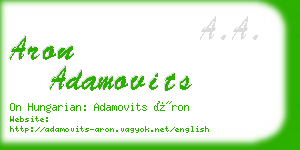 aron adamovits business card